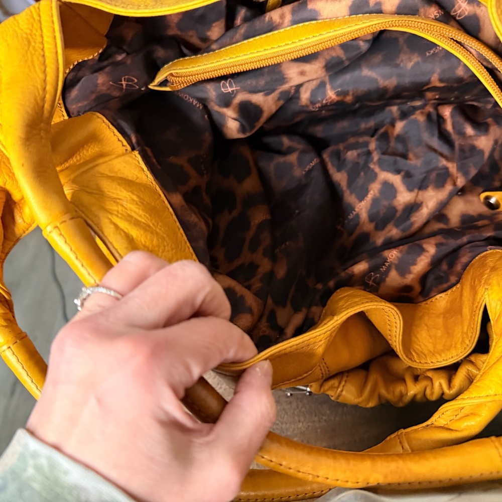 b. makowsky Mustard Leather Hobo Bag - Picture 6 of 9